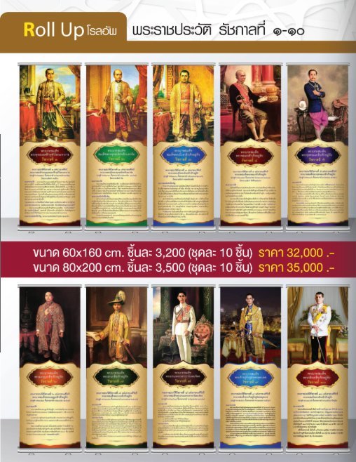 โรลอัพ พระราชประวัติ รัชกาลที่ 1-10